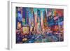 NYC Timeless Times Square with US Flag in Manhattan-M. Bleichner-Framed Art Print