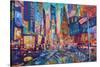 NYC Timeless Times Square with US Flag in Manhattan-M. Bleichner-Stretched Canvas