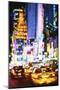 NYC Urban Night - In the Style of Oil Painting-Philippe Hugonnard-Mounted Giclee Print