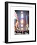 NYC Urban Scene at Times Square during a Snowstorm by Night-Philippe Hugonnard-Framed Art Print