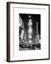 NYC Urban Scene at Times Square during a Snowstorm by Night-Philippe Hugonnard-Framed Art Print