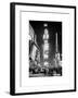 NYC Urban Scene at Times Square during a Snowstorm by Night-Philippe Hugonnard-Framed Art Print