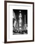 NYC Urban Scene at Times Square during a Snowstorm by Night-Philippe Hugonnard-Framed Art Print