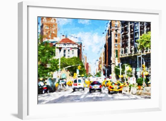 NYC Urban Scene - In the Style of Oil Painting-Philippe Hugonnard-Framed Giclee Print