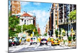 NYC Urban Scene - In the Style of Oil Painting-Philippe Hugonnard-Mounted Giclee Print