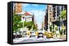 NYC Urban Scene - In the Style of Oil Painting-Philippe Hugonnard-Framed Stretched Canvas
