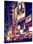 NYC Urban Scene with Yellow Taxis by Night - 42nd Street and Times Square - Manhattan - New York-Philippe Hugonnard-Stretched Canvas