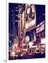 NYC Urban Scene with Yellow Taxis by Night - 42nd Street and Times Square - Manhattan - New York-Philippe Hugonnard-Framed Photographic Print