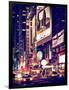 NYC Urban Scene with Yellow Taxis by Night - 42nd Street and Times Square - Manhattan - New York-Philippe Hugonnard-Framed Photographic Print