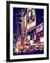 NYC Urban Scene with Yellow Taxis by Night - 42nd Street and Times Square - Manhattan - New York-Philippe Hugonnard-Framed Photographic Print