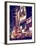 NYC Urban Scene with Yellow Taxis by Night - 42nd Street and Times Square - Manhattan - New York-Philippe Hugonnard-Framed Photographic Print