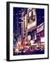 NYC Urban Scene with Yellow Taxis by Night - 42nd Street and Times Square - Manhattan - New York-Philippe Hugonnard-Framed Photographic Print