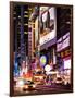 NYC Urban Scene with Yellow Taxis by Night - 42nd Street and Times Square - Manhattan - New York-Philippe Hugonnard-Framed Photographic Print