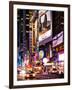 NYC Urban Scene with Yellow Taxis by Night - 42nd Street and Times Square - Manhattan - New York-Philippe Hugonnard-Framed Photographic Print