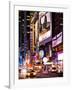 NYC Urban Scene with Yellow Taxis by Night - 42nd Street and Times Square - Manhattan - New York-Philippe Hugonnard-Framed Photographic Print