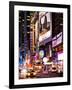 NYC Urban Scene with Yellow Taxis by Night - 42nd Street and Times Square - Manhattan - New York-Philippe Hugonnard-Framed Photographic Print