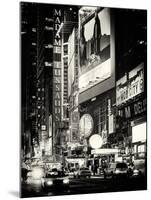 NYC Urban Scene with Yellow Taxis by Night - 42nd Street and Times Square - Manhattan - New York-Philippe Hugonnard-Mounted Photographic Print