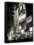 NYC Urban Scene with Yellow Taxis by Night - 42nd Street and Times Square - Manhattan - New York-Philippe Hugonnard-Framed Stretched Canvas