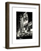 NYC Urban Scene with Yellow Taxis by Night - 42nd Street and Times Square - Manhattan - New York-Philippe Hugonnard-Framed Art Print