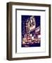 NYC Urban Scene with Yellow Taxis by Night - 42nd Street and Times Square - Manhattan - New York-Philippe Hugonnard-Framed Art Print