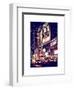 NYC Urban Scene with Yellow Taxis by Night - 42nd Street and Times Square - Manhattan - New York-Philippe Hugonnard-Framed Art Print