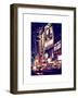 NYC Urban Scene with Yellow Taxis by Night - 42nd Street and Times Square - Manhattan - New York-Philippe Hugonnard-Framed Art Print