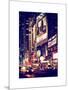 NYC Urban Scene with Yellow Taxis by Night - 42nd Street and Times Square - Manhattan - New York-Philippe Hugonnard-Mounted Art Print