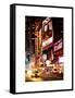 NYC Urban Scene with Yellow Taxis by Night - 42nd Street and Times Square - Manhattan - New York-Philippe Hugonnard-Framed Stretched Canvas