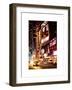 NYC Urban Scene with Yellow Taxis by Night - 42nd Street and Times Square - Manhattan - New York-Philippe Hugonnard-Framed Art Print