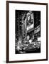 NYC Urban Scene with Yellow Taxis by Night - 42nd Street and Times Square - Manhattan - New York-Philippe Hugonnard-Framed Art Print