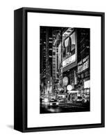 NYC Urban Scene with Yellow Taxis by Night - 42nd Street and Times Square - Manhattan - New York-Philippe Hugonnard-Framed Stretched Canvas