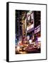 NYC Urban Scene with Yellow Taxis by Night - 42nd Street and Times Square - Manhattan-Philippe Hugonnard-Framed Stretched Canvas