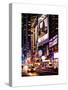 NYC Urban Scene with Yellow Taxis by Night - 42nd Street and Times Square - Manhattan-Philippe Hugonnard-Stretched Canvas