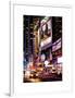 NYC Urban Scene with Yellow Taxis by Night - 42nd Street and Times Square - Manhattan-Philippe Hugonnard-Framed Art Print