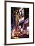 NYC Urban Scene with Yellow Taxis by Night - 42nd Street and Times Square - Manhattan-Philippe Hugonnard-Framed Art Print