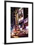 NYC Urban Scene with Yellow Taxis by Night - 42nd Street and Times Square - Manhattan-Philippe Hugonnard-Framed Art Print