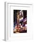 NYC Urban Scene with Yellow Taxis by Night - 42nd Street and Times Square - Manhattan-Philippe Hugonnard-Framed Art Print