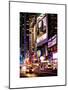 NYC Urban Scene with Yellow Taxis by Night - 42nd Street and Times Square - Manhattan-Philippe Hugonnard-Mounted Art Print