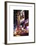 NYC Urban Scene with Yellow Taxis by Night - 42nd Street and Times Square - Manhattan-Philippe Hugonnard-Framed Art Print