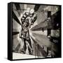 NYC Urban Street Art in Manhattan, in Winter-Philippe Hugonnard-Framed Stretched Canvas