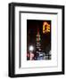 NYC Urban Street Scene - The Empire State Building at Night with a Red Light - Manhattan-Philippe Hugonnard-Framed Art Print