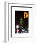 NYC Urban Street Scene - The Empire State Building at Night with a Red Light - Manhattan-Philippe Hugonnard-Framed Art Print