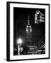 NYC Urban Street Scene - The Empire State Building at Night with a Red Light-Philippe Hugonnard-Framed Photographic Print