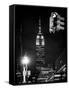 NYC Urban Street Scene - The Empire State Building at Night with a Red Light-Philippe Hugonnard-Framed Stretched Canvas