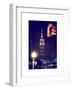 NYC Urban Street Scene - The Empire State Building at Night with a Red Light-Philippe Hugonnard-Framed Art Print