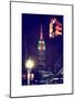 NYC Urban Street Scene - The Empire State Building at Night with a Red Light-Philippe Hugonnard-Mounted Art Print