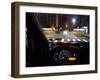 NYC, view of Upper Westside intersection with passing yellow cabs viewed threw the windshield-Jan Halaska-Framed Premium Photographic Print