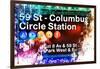 NYC Watercolor Collection - 59St Columbus Circle Station-Philippe Hugonnard-Framed Art Print