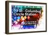 NYC Watercolor Collection - 59St Columbus Circle Station-Philippe Hugonnard-Framed Art Print