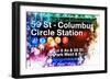 NYC Watercolor Collection - 59St Columbus Circle Station-Philippe Hugonnard-Framed Art Print